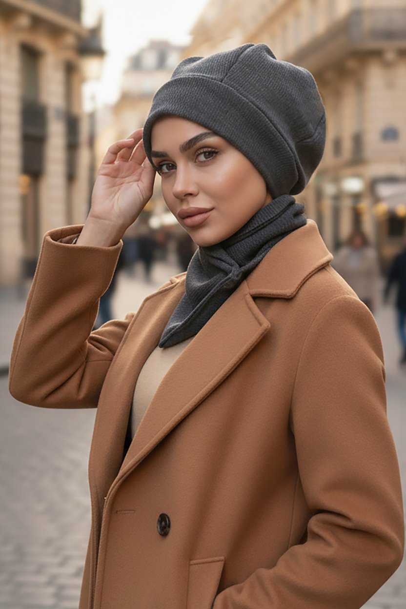 Kemik Tesettür Şapka Ve Etol Takım