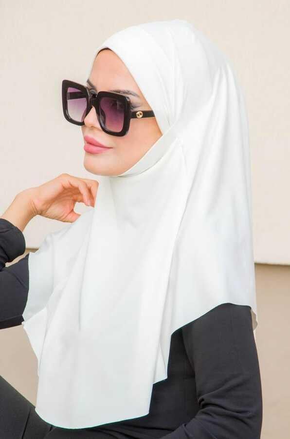 Kırık Beyaz Oversize Hijab
