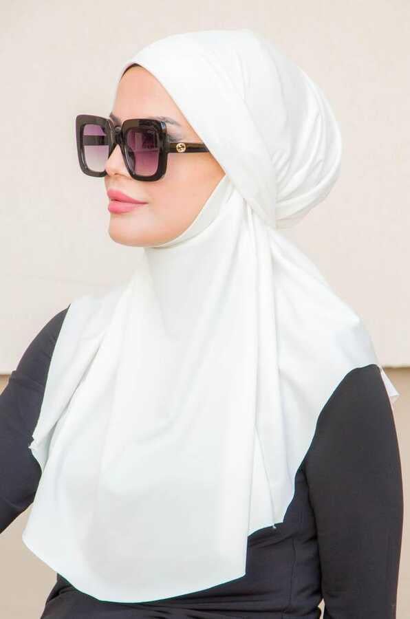 Kırık Beyaz Oversize Hijab