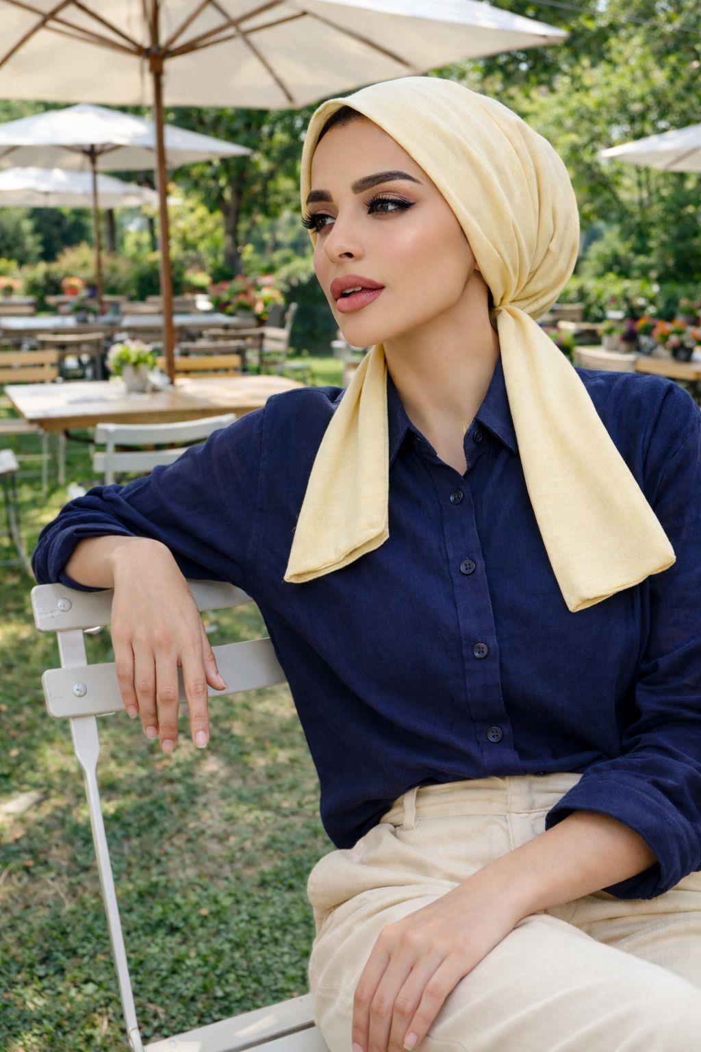 Kırmızı Etnik Desen Fularlı Bone