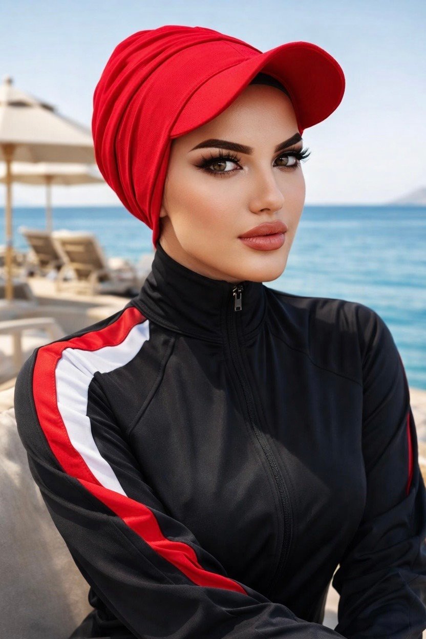 Kırmızı Havuz - Deniz Şapkası / Mayo Üstüne Kullanılabilir