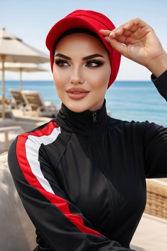 Kırmızı Havuz - Deniz Şapkası / Mayo Üstüne Kullanılabilir