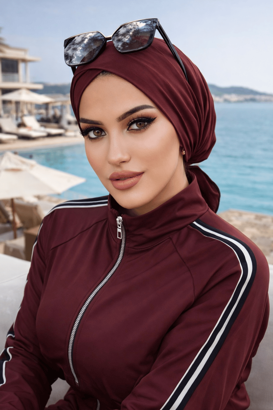 Kızıl Kahve Çapraz Havuz - Deniz Bonesi