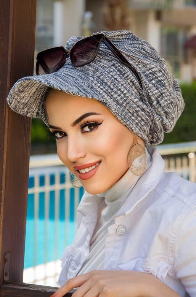 Kot Desen Tesettür Şapka Bone