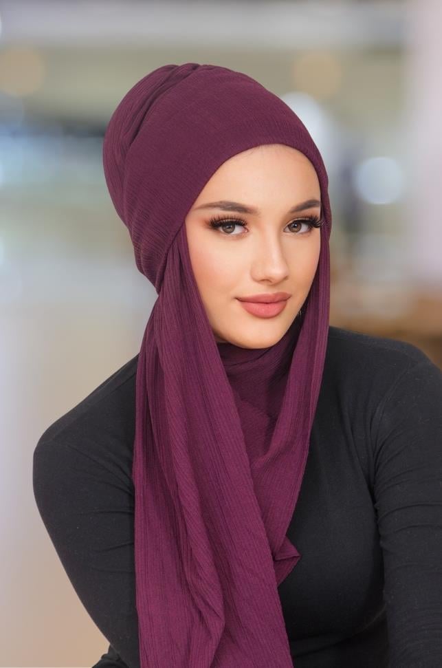 Koyu Bordo Kelebek Bone Şal