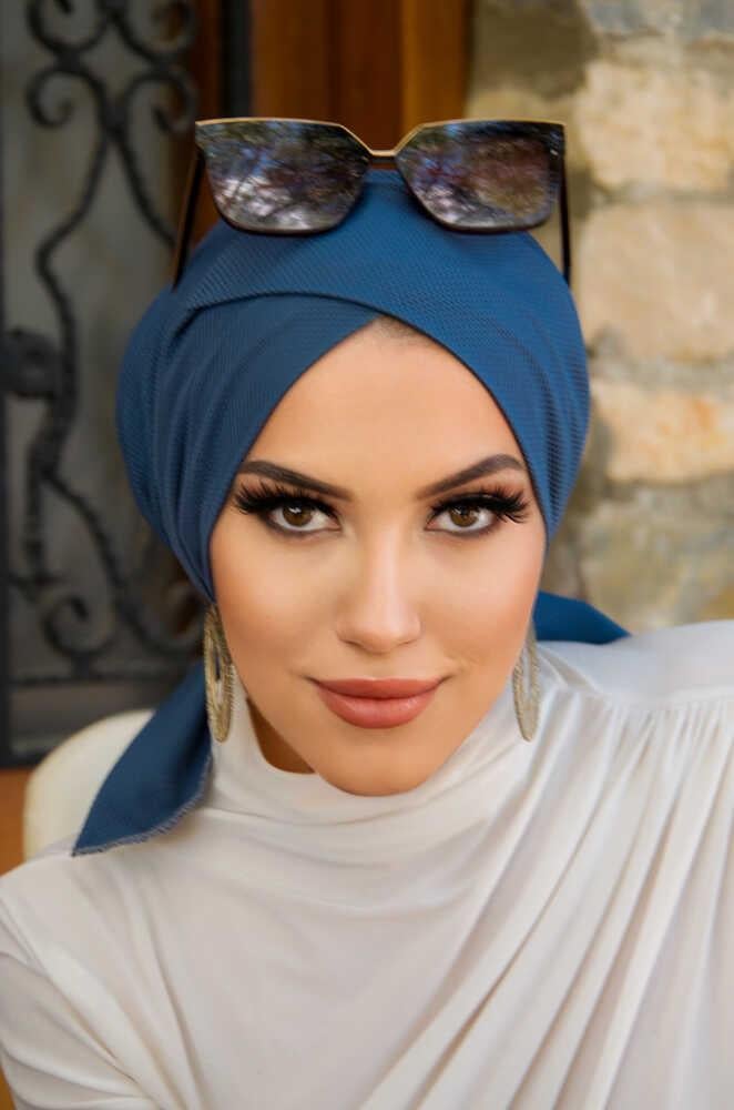 Koyu İndigo Çapraz Bone