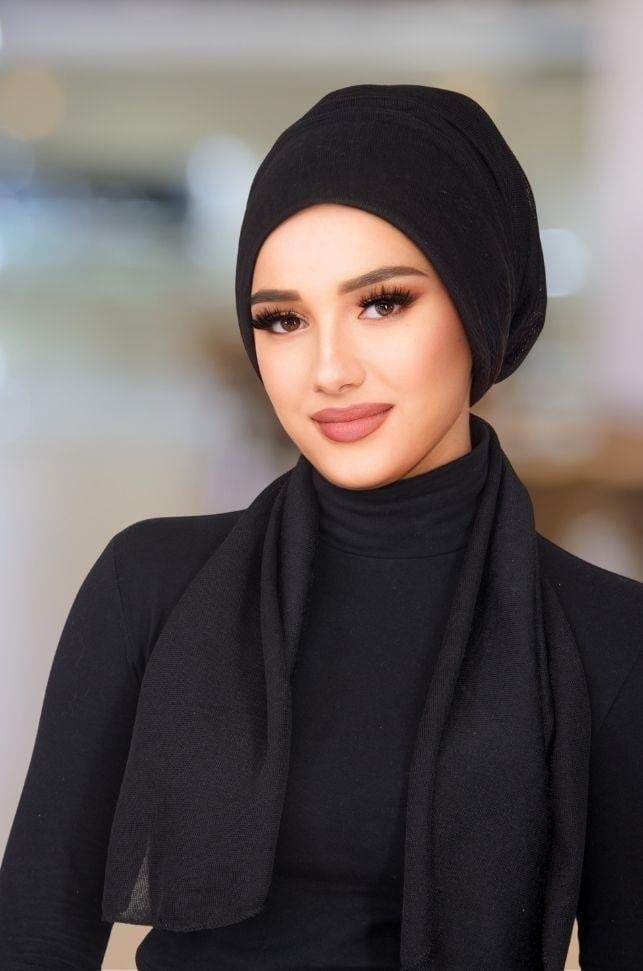 Lacivert Etnik Kelebek Model Bone Şal