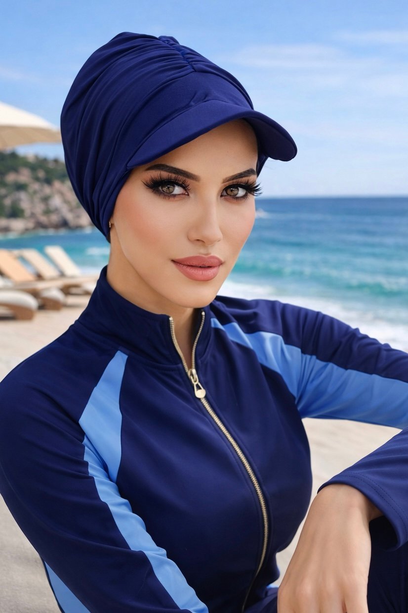 Lacivert Havuz & Deniz Şapkası / Mayo Üstüne Kullanılabilir