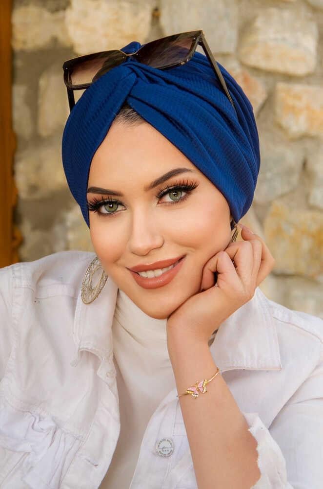 Lacivert Hazır Burgu Düğüm Bone