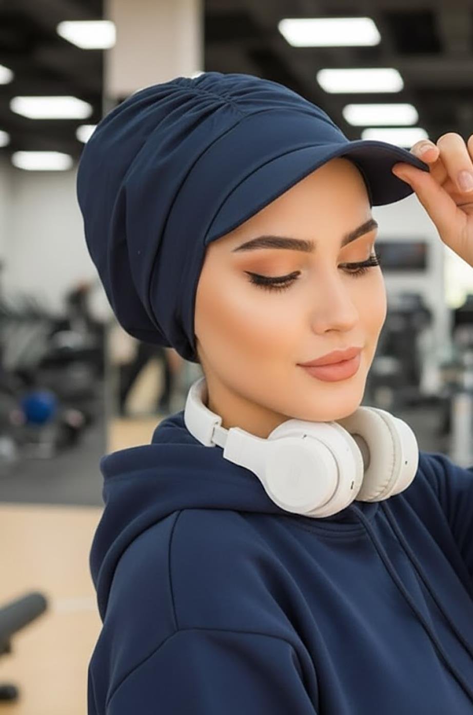 Lacivert Tesettür Şapka