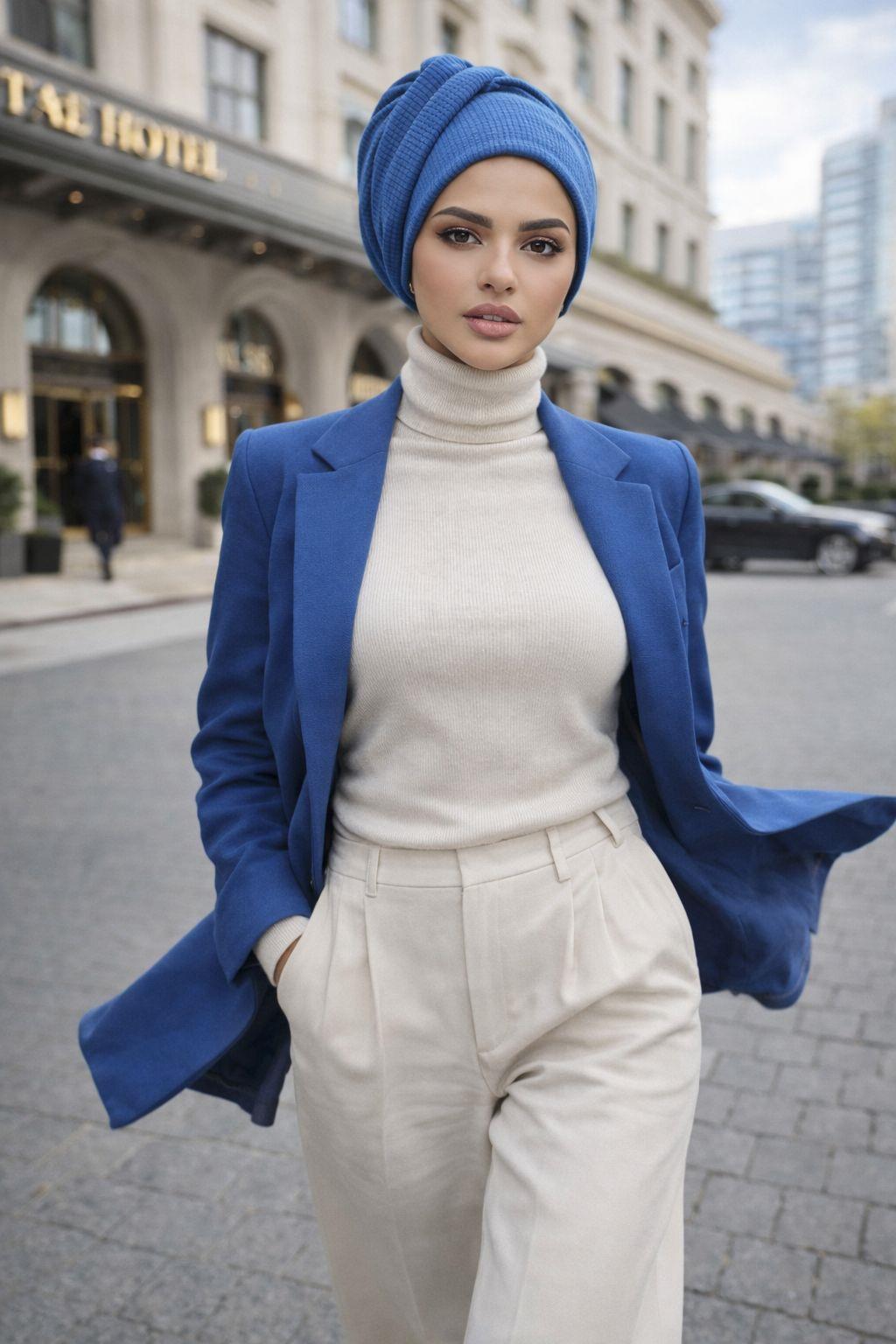 Mavi Burgu Detaylı Bone