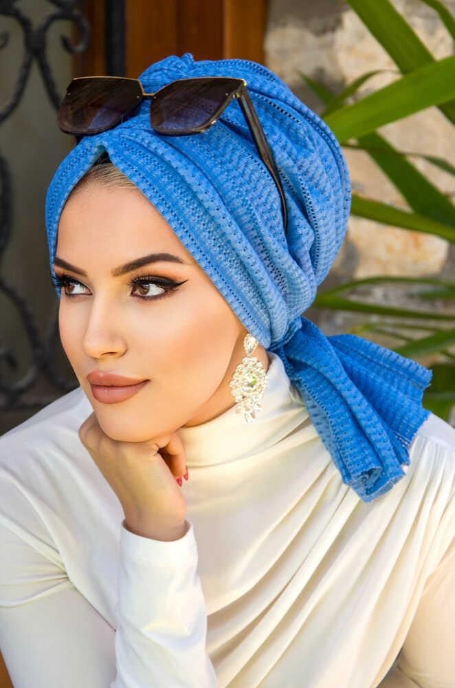 Mavi Dantel Tokalı Bone