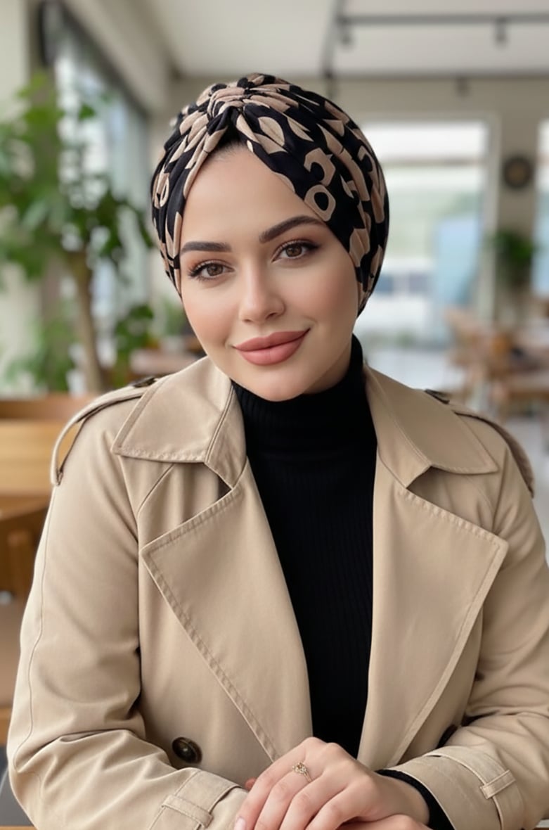 Mavi Tonlamalı Desenli Tokalı Bone