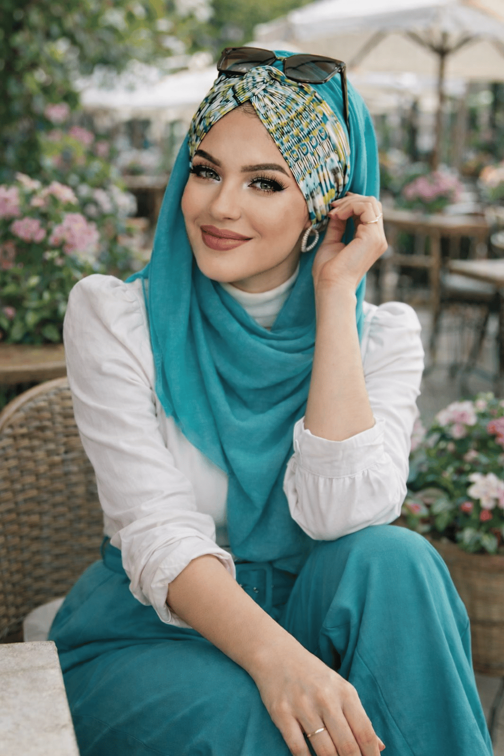 Mint Hardal Desenli Burgu Hazır Şal