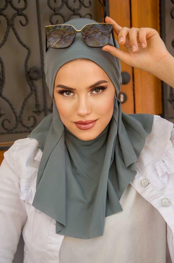 Nefti Yeşil Oversize Hijab