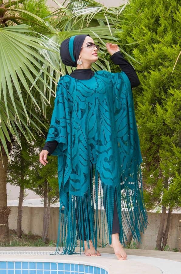 Petrol Mavi   Tesettür Pareo - 20102