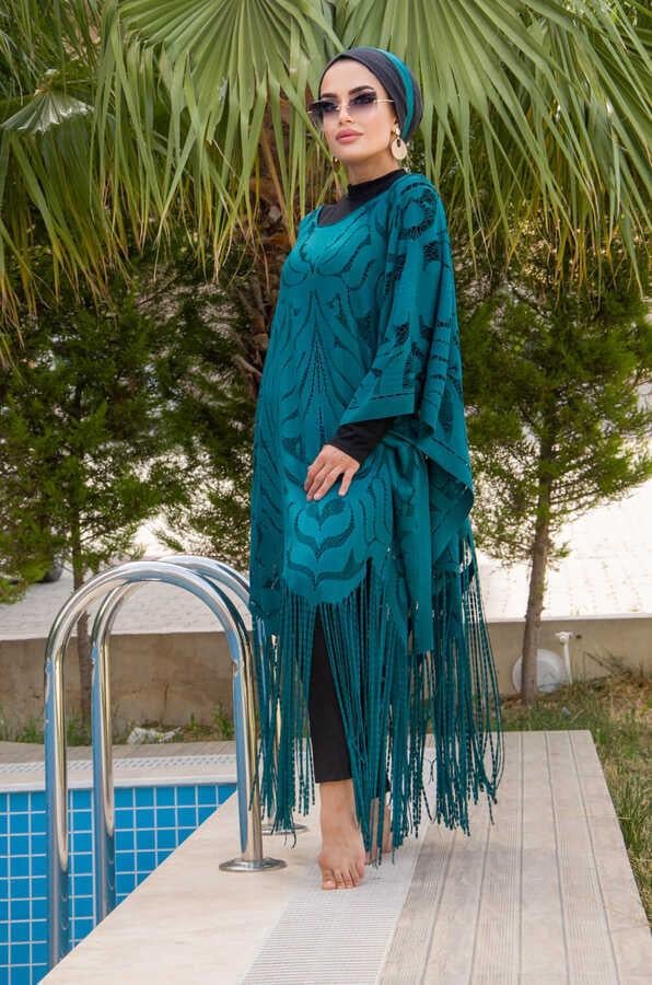 Petrol Mavi   Tesettür Pareo - 20102