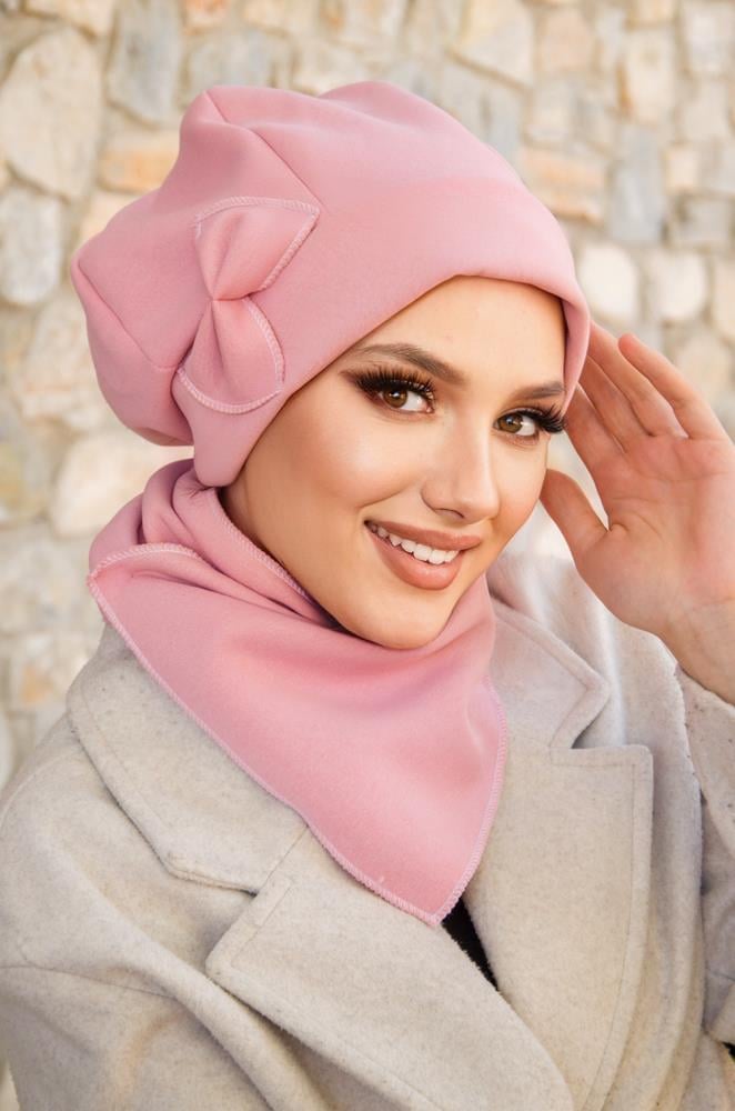 Pudra Fiyonklu Tesettür Bere Ve Etol Takım