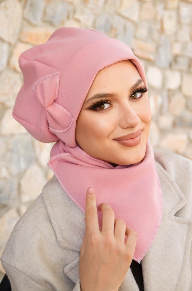 Pudra Fiyonklu Tesettür Bere Ve Etol Takım