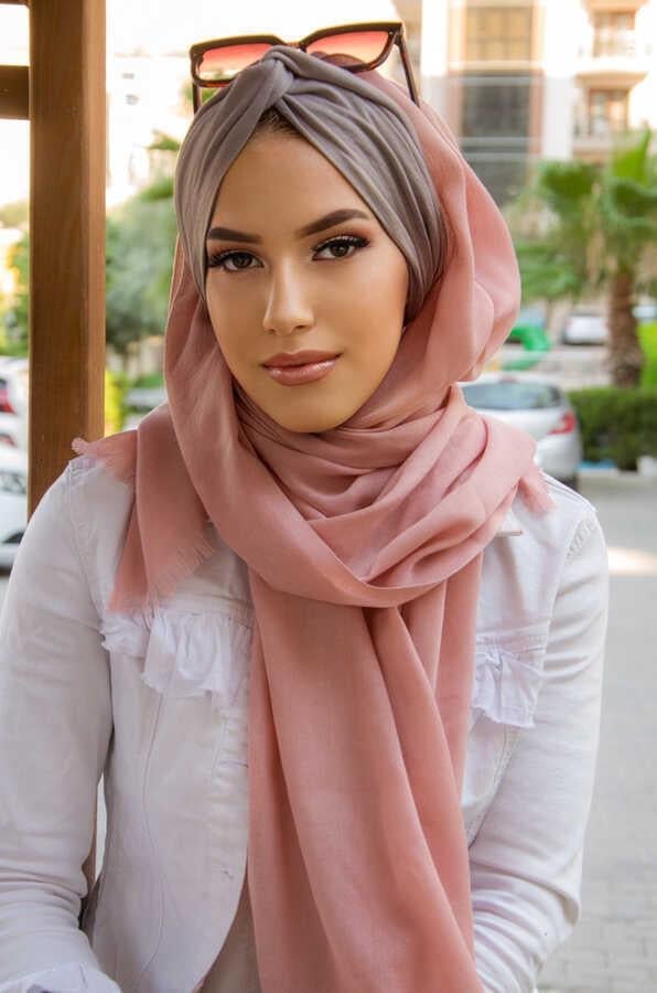 Pudra Vizon Burgu Hazır Şal