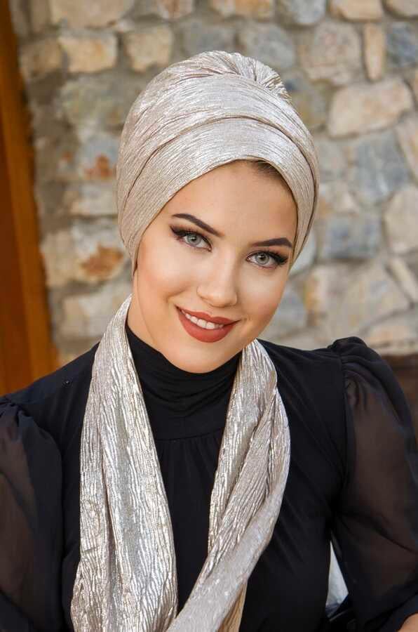 Rose Gold Piliseli Abiye Atkılı Bone