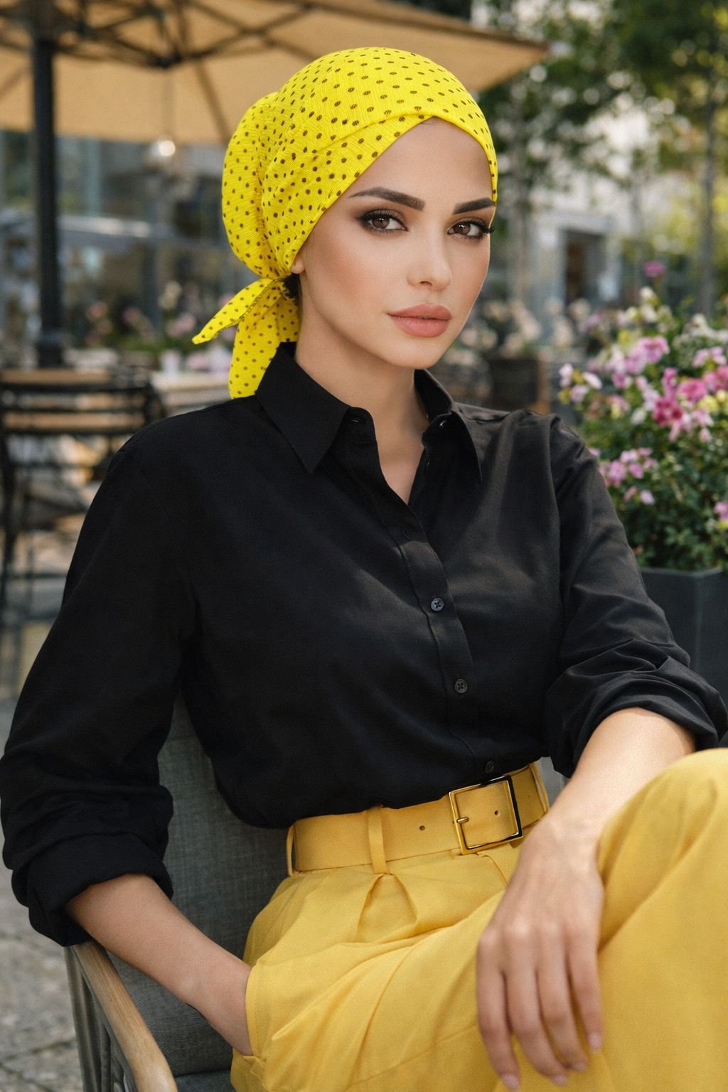 Sarı Puantiyeli Hazır Çapraz Bone