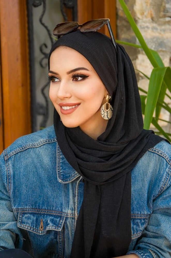 Siyah Bandana Bone Şal