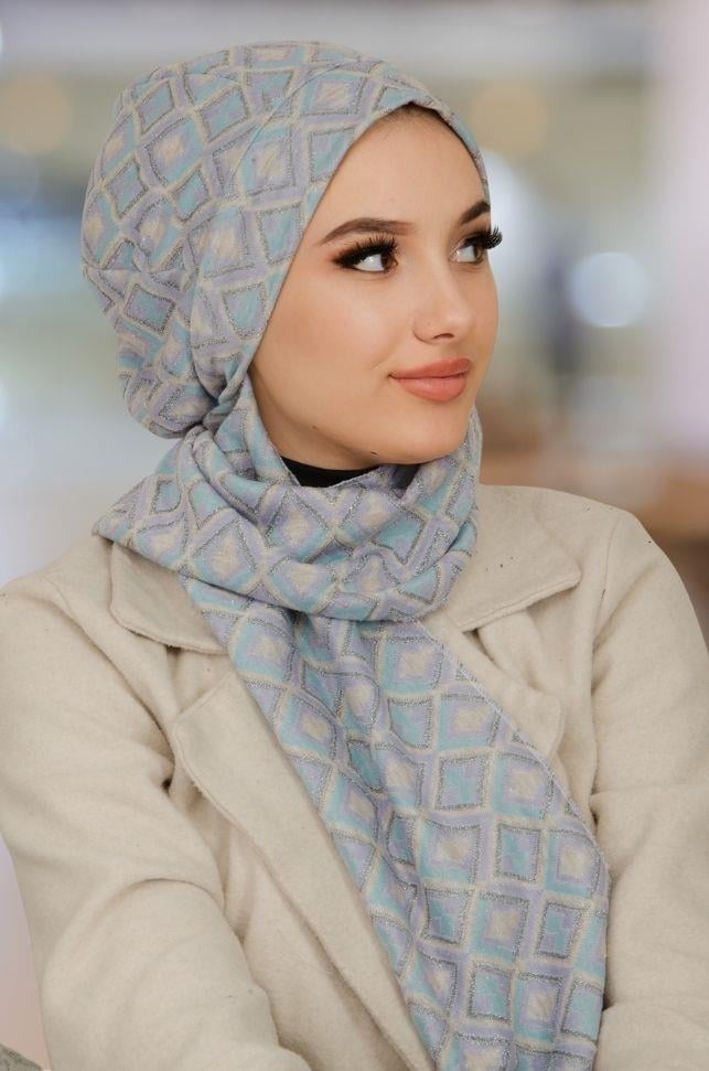 Siyah Çizgili Hazır Tesettür Bere