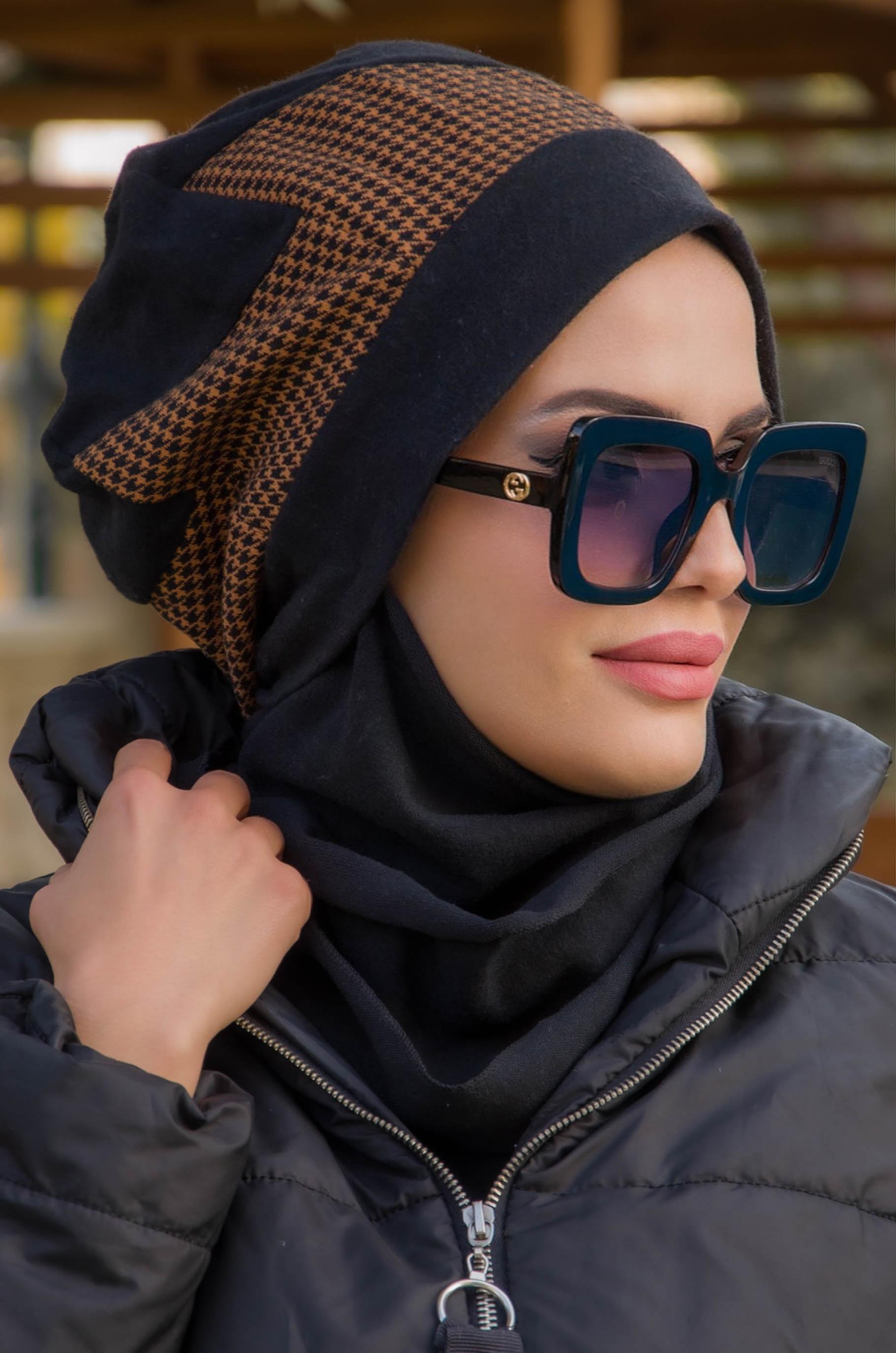 Siyah Hardal Kazayağı Tesettür Bere