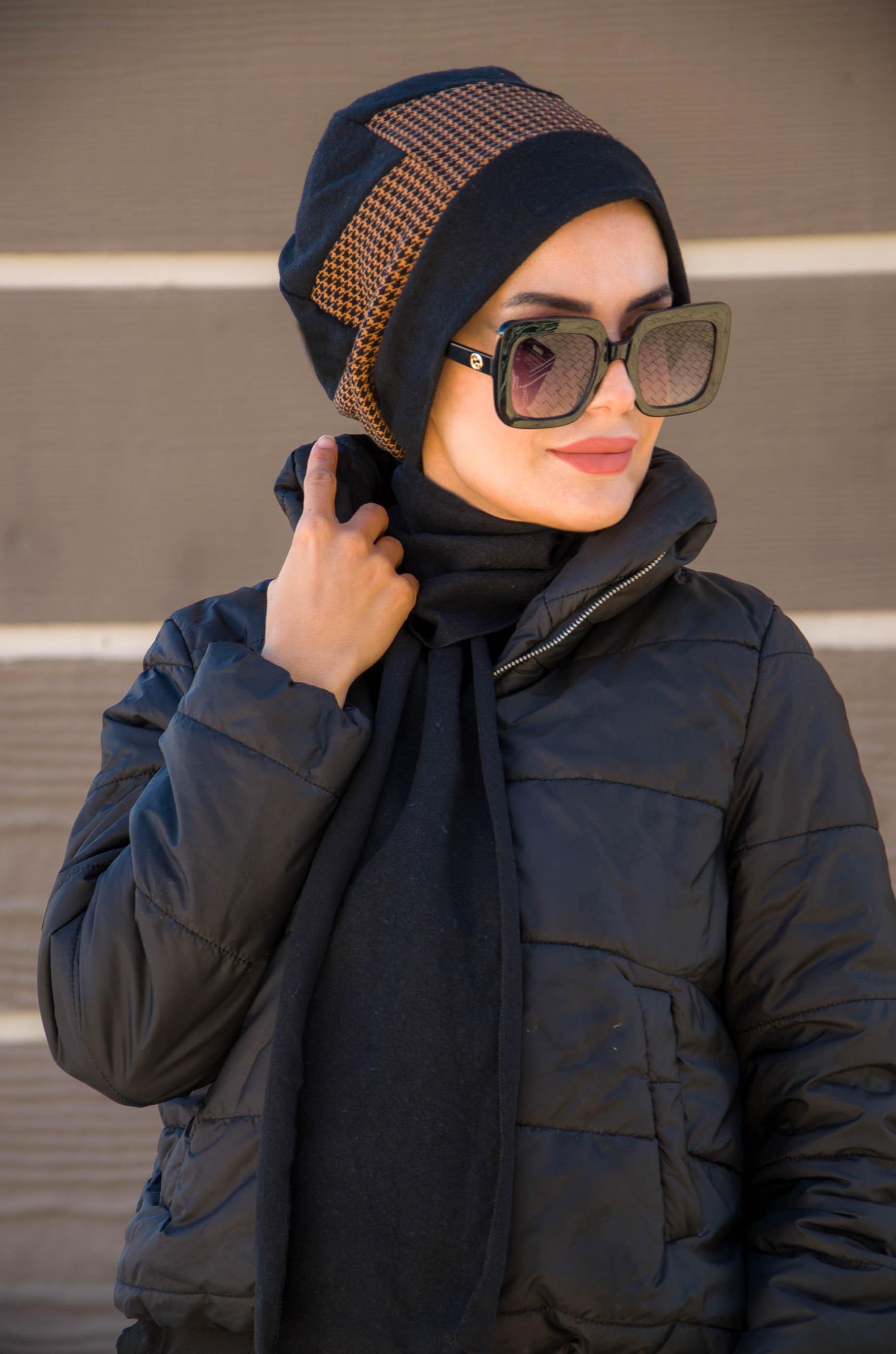 Siyah Hardal Kazayağı Tesettür Bere