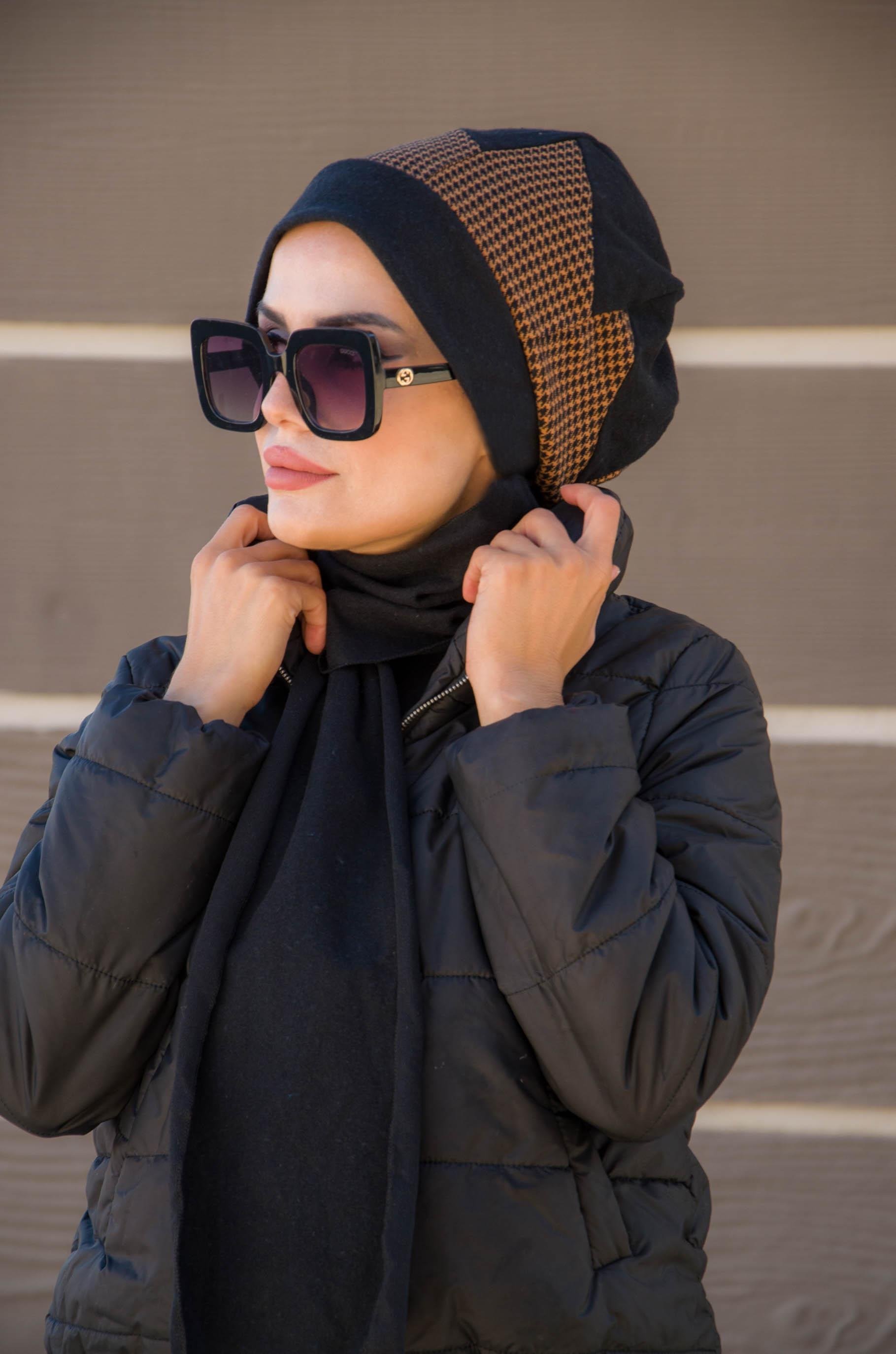 Siyah Hardal Kazayağı Tesettür Bere