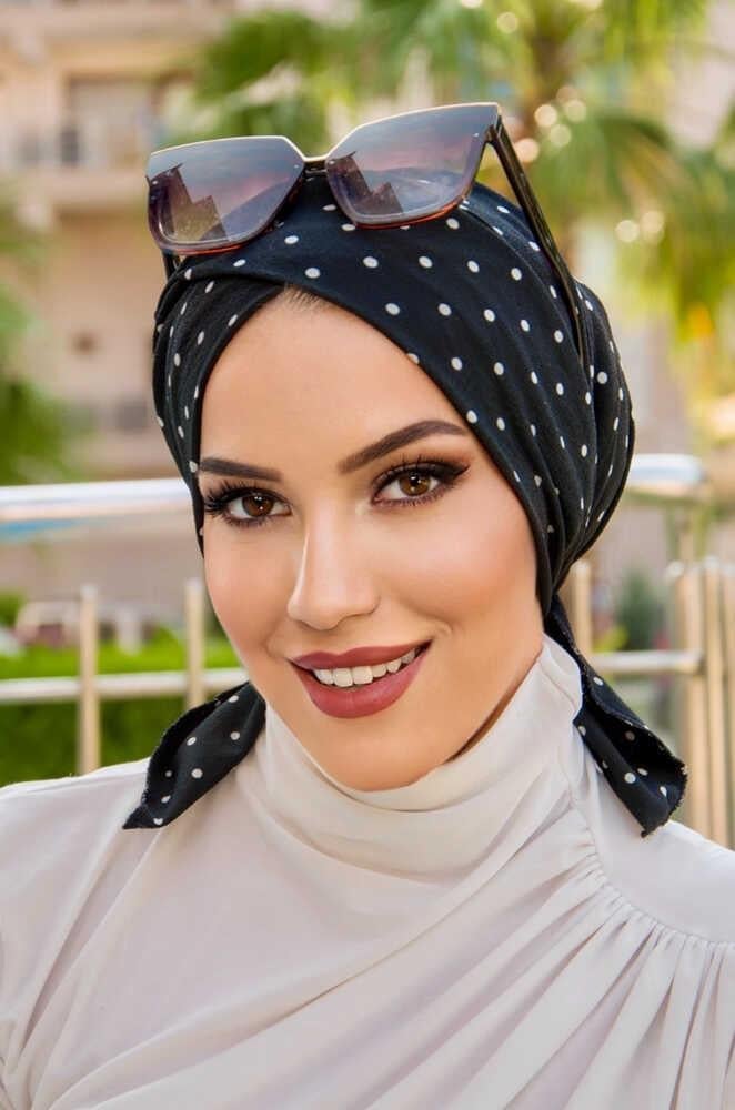 Siyah Puanlı Çapraz Bantlı Deniz - Havuz Bonesi