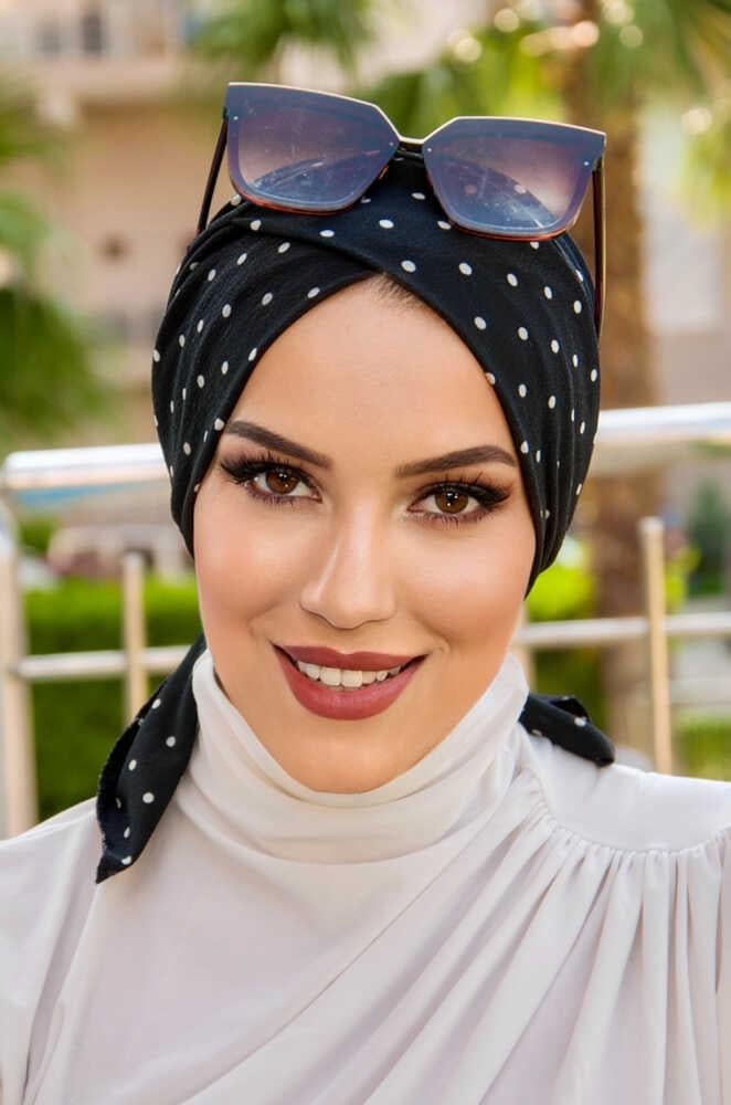 Siyah Puanlı Çapraz Bantlı Deniz - Havuz Bonesi