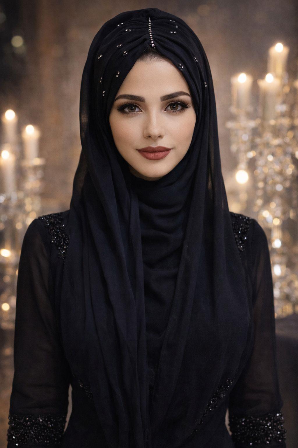 Siyah Simli Abiye Şal