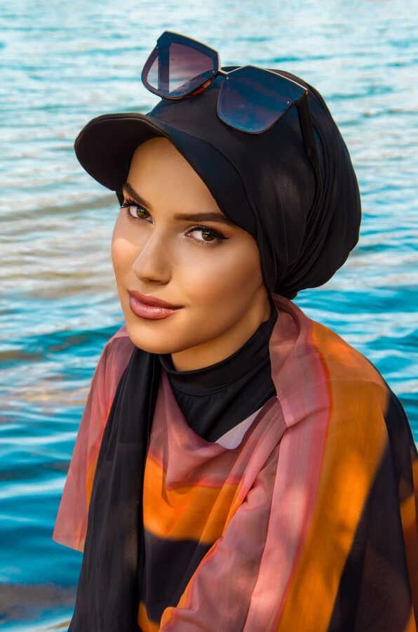 Siyah Siperli Bone Şal