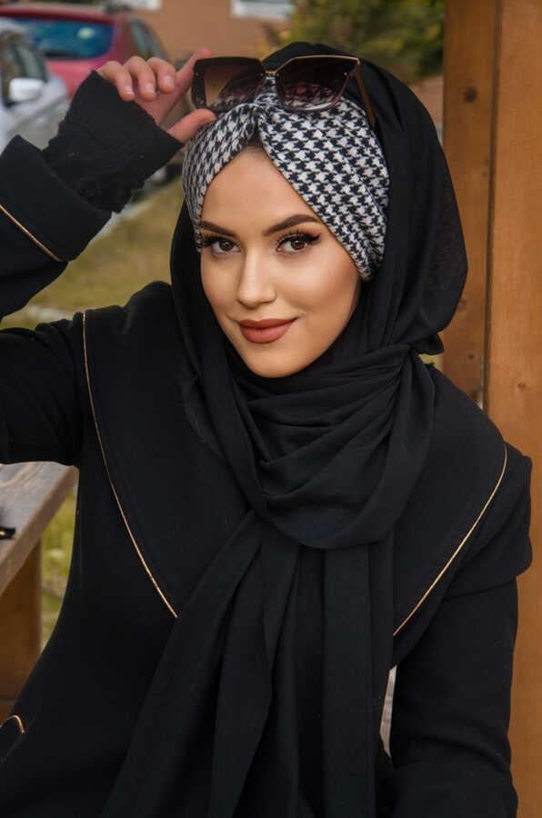 Syah Kazayağı Kışlık Hazır Şal