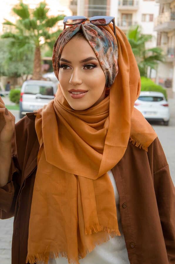 Taba Çiçek Desen Hazır Şal