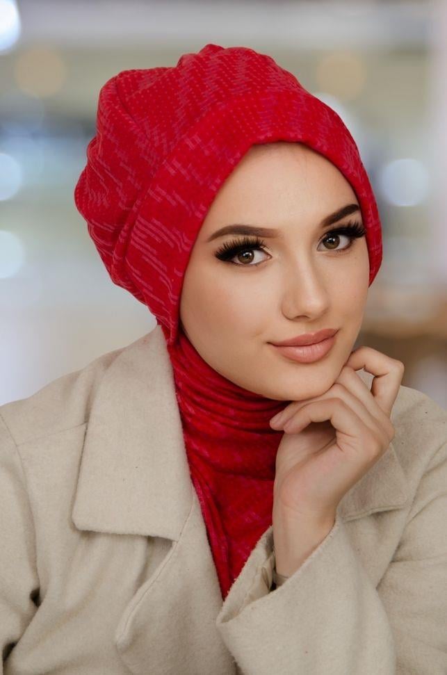 Taba Kazayağı Aksesuarlı Tesettür Bere