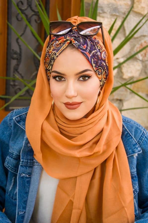 Taba Lacivert Etnik Desen Büzgülü Hazır Şal