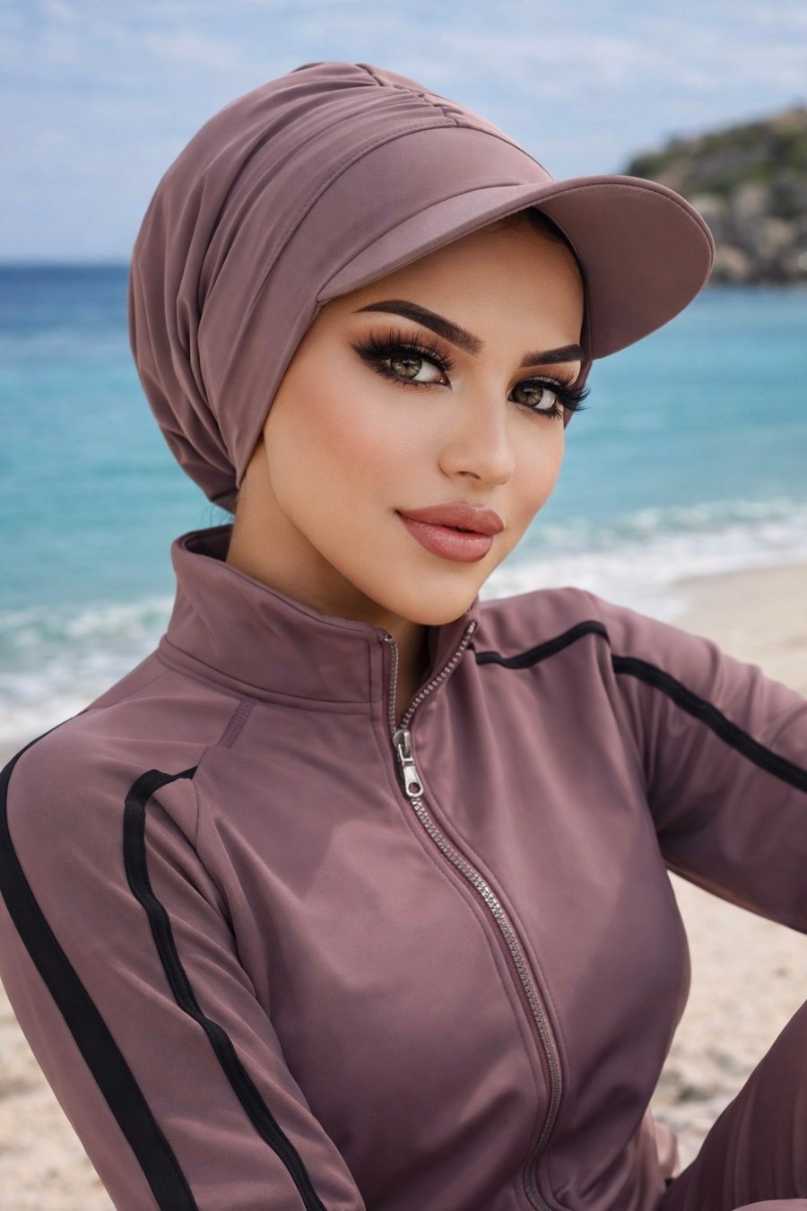 Taş Rengi Havuz - Deniz Şapkası / Mayo Üstüne Kullanılabilir