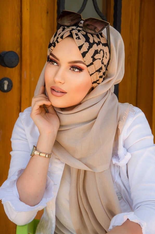 Taş Vizon Vizon Feminen Desenli Hazır Şal