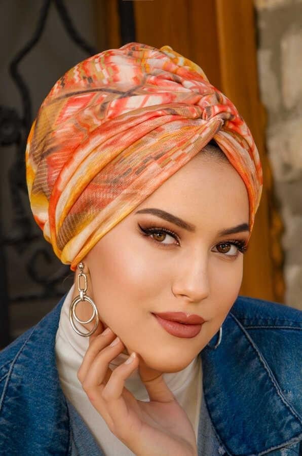 Turuncu Desenli Burgu Bone