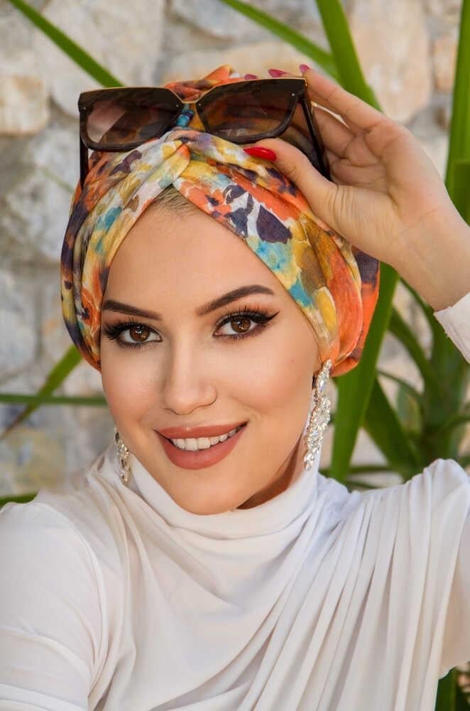 Turuncu Desenli Burgu Bone