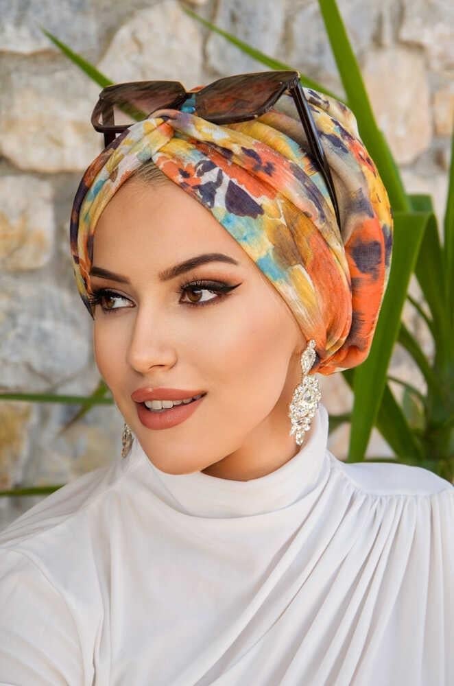 Turuncu Desenli Burgu Bone