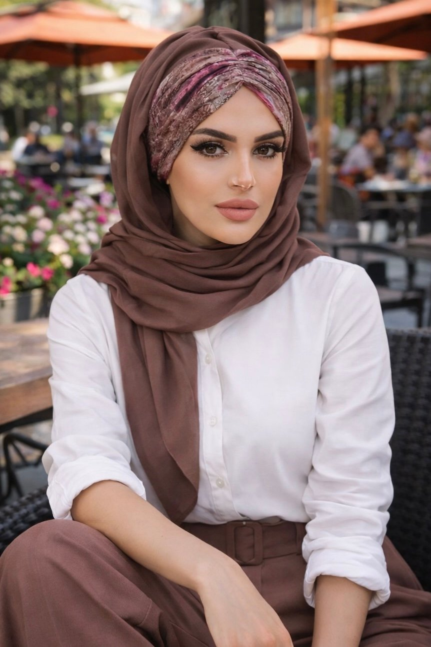 Vizon Batik Desenli Hazır Şal