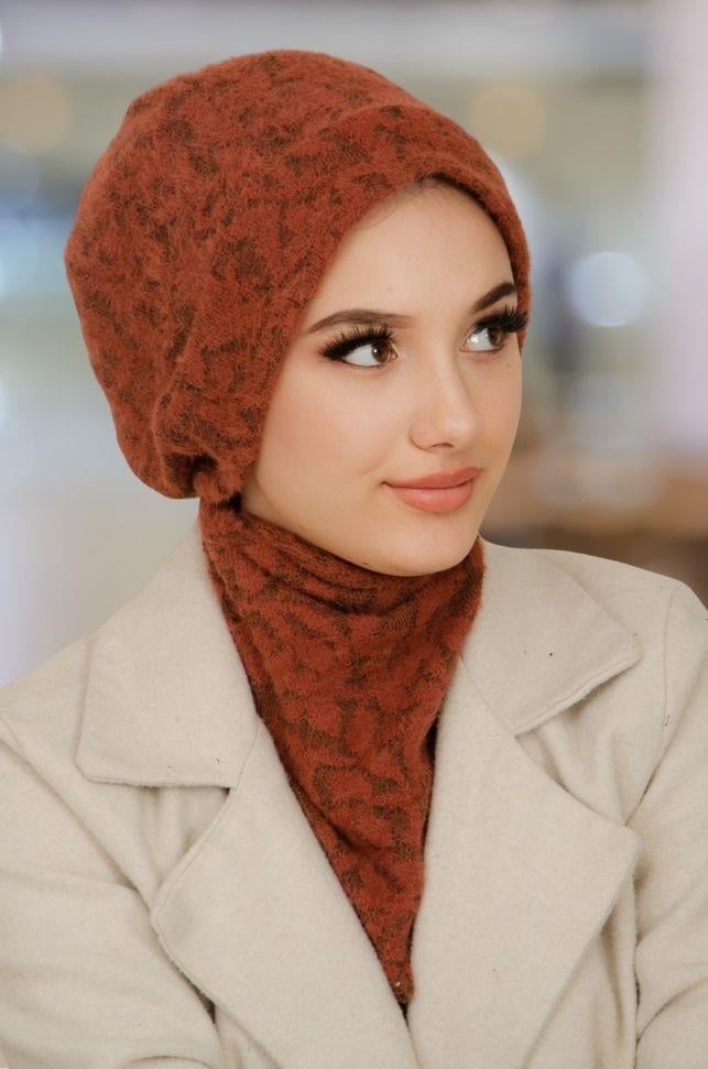 Vizon Kendinden Desenli Tesettür Bere