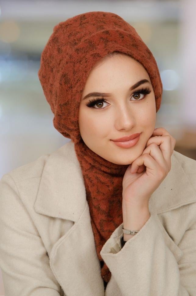 Vizon Kendinden Desenli Tesettür Bere