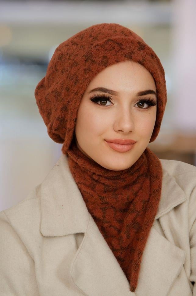 Vizon Kendinden Desenli Tesettür Bere
