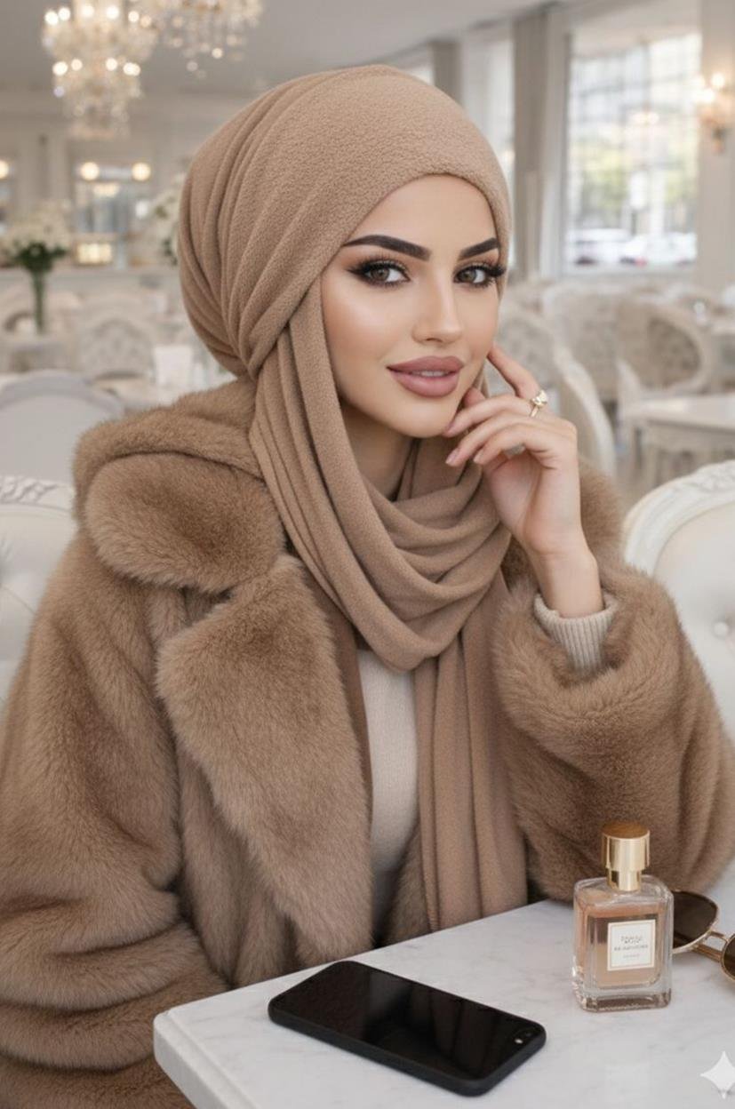 Vizon Triko Kelebek Bone Şal