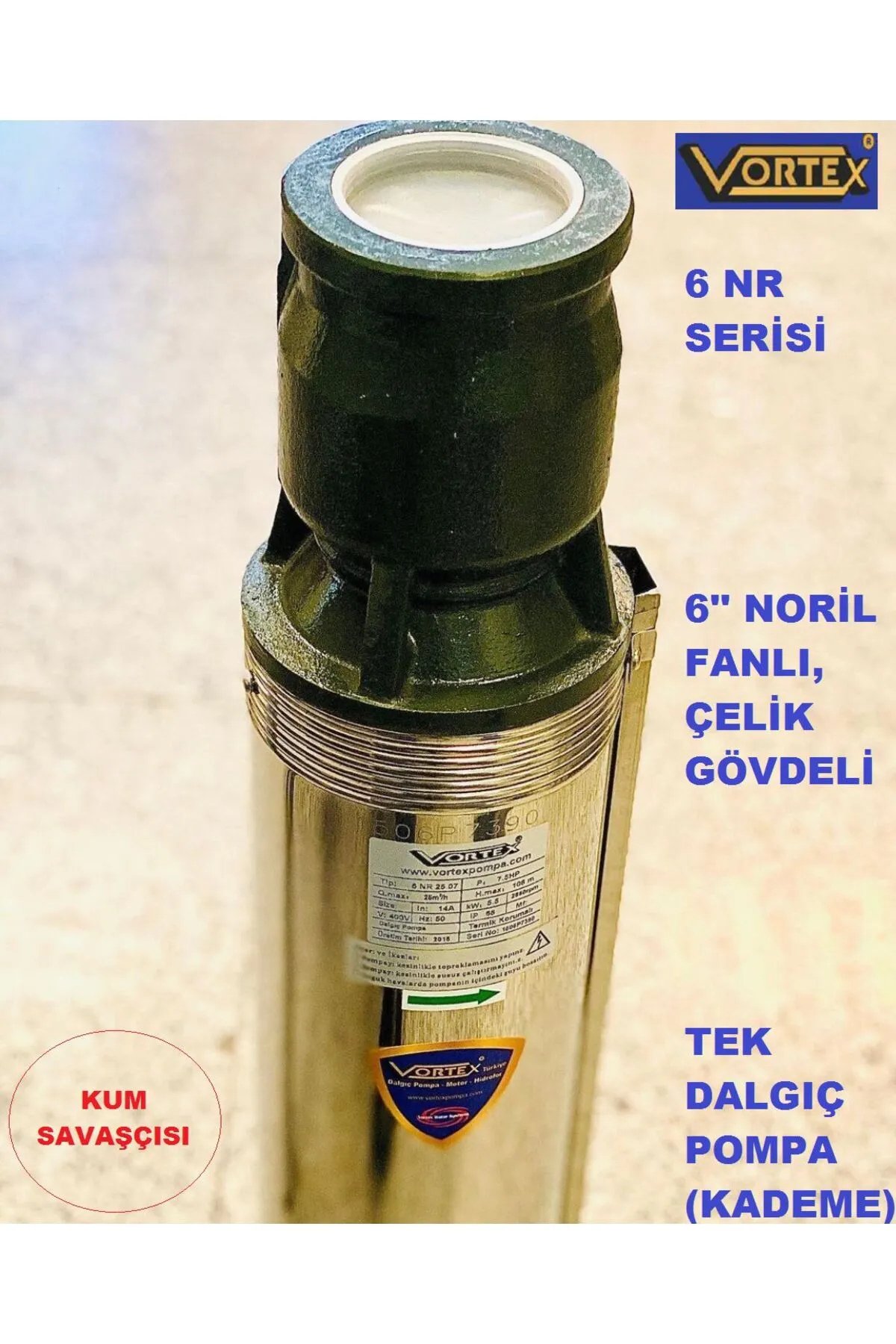 6 NR 25-05 5.5 HP Motora Paslanmaz Çelik Gövdeli Norly Fanlı KUM Savaşcısı 6